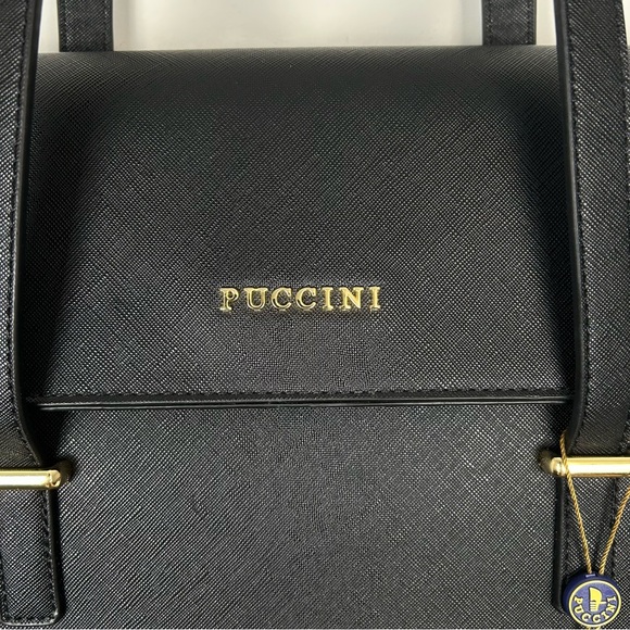 PUCCINI NWT Black Vegan Leather Shoulder Handbag - Picture 2 of 15
